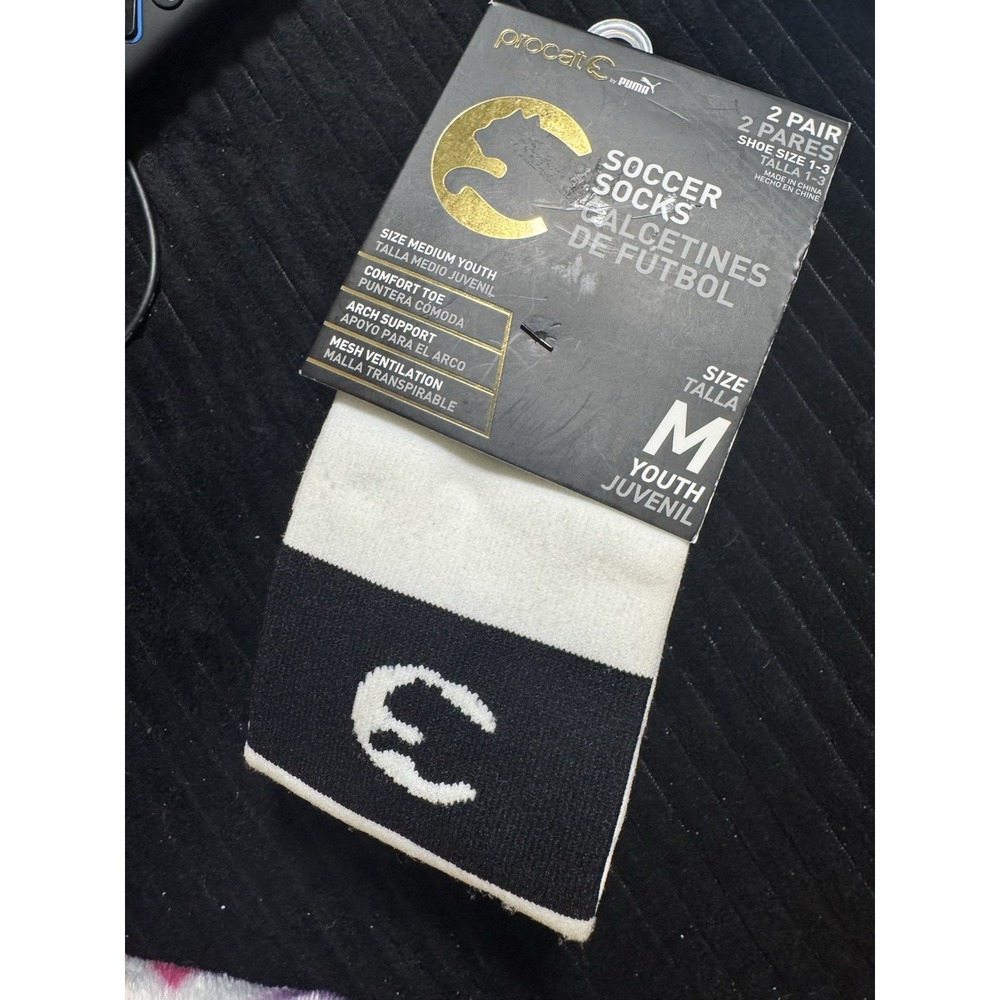 Puma Procat Soccer Socks Youth Size MEDIUM Performance 2 Pair Pack